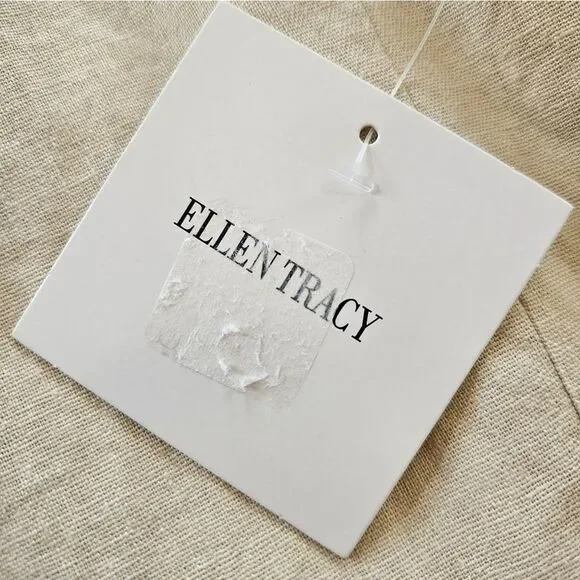 NWT Ellen Tracy Linen Relaxed Fit Oversized Blazer Jacket in Oatmeal Twill L - Picture 7 of 12